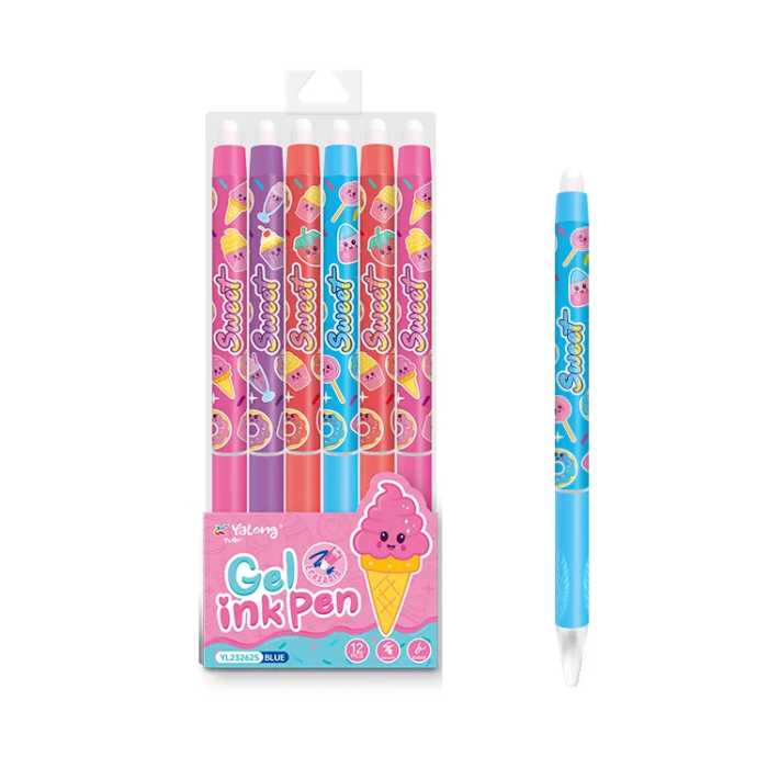 Yalong erasable blue 0.5mm gel ink pen