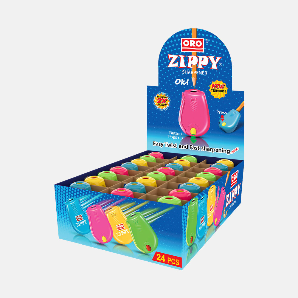 Zippy Oro Sharpener (Multi Color Box 24 Pcs)